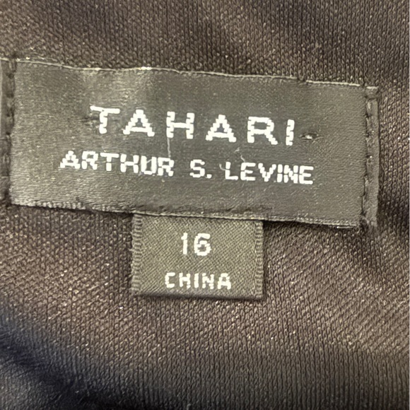 Tahari Arthur S Levine Dress Womens 10 Black Crushed Velvet Party Size 16 - Picture 3 of 4